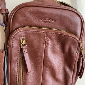 NWT American Leather Co. Brown Crossbody Bag Small Women Accessories Purse